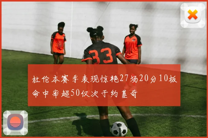 杜伦本赛季表现惊艳27场20分10板命中率超50仅次于约基奇